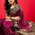 Purple geometric woven design zari banarasi saree