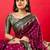 Purple geometric woven design zari banarasi saree
