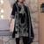 floral embroidered sequinned  silk straight kurta with trousers & dupatta