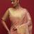 Peach woven design zari banarasi saree with matching blouse
