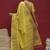 Yellow ethnic motifs linen blend designer banarasi saree