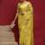 Yellow ethnic motifs linen blend designer banarasi saree