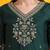 floral embroidered v-neck chanderi cotton straight kurta with trousers & dupatta