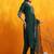 floral embroidered v-neck chanderi cotton straight kurta with trousers & dupatta