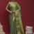 Green floral woven design banarasi linen sarees with blouse piece