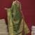 Green floral woven design banarasi linen sarees with blouse piece
