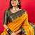 Yellow woven design zari banarasi saree