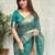 Teal woven design zari organza designer banarasi saree