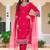 floral embroidered mirror work chanderi cotton kurta & trousers & dupatta