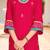 floral embroidered mirror work chanderi cotton kurta & trousers & dupatta