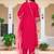 floral embroidered mirror work chanderi cotton kurta & trousers & dupatta