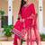 floral embroidered mirror work chanderi cotton kurta & trousers & dupatta