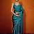 Teal embellished beads and stones satin saree