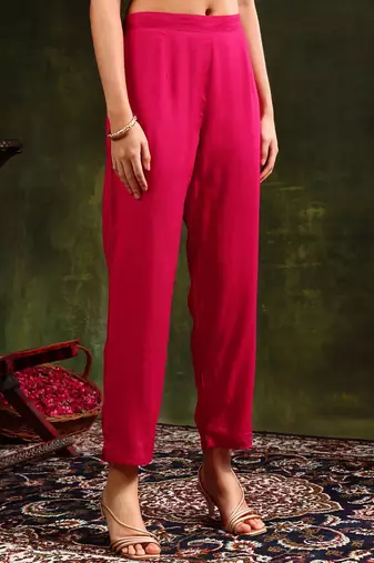 floral embroidered sequinned straight kurta with trouser & dupatta