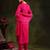 floral embroidered sequinned straight kurta with trouser & dupatta