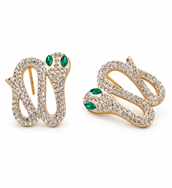 Anti-tarnish, gold-tone finish, pave crystal setting, stud back closure, statement jewellery 5