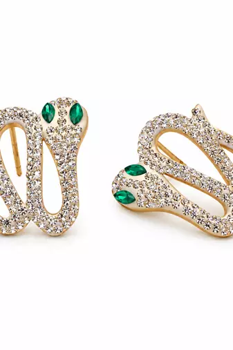 Anti-tarnish, gold-tone finish, pave crystal setting, stud back closure, statement jewellery