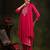 floral embroidered mirror work straight kurta with trouser & dupatta