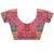 Rust checked embroidered  cotton saree with unstitched blouse piece