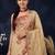 Beige ethnic motifs embroidered  cotton saree