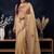 Beige ethnic motifs embroidered  cotton saree
