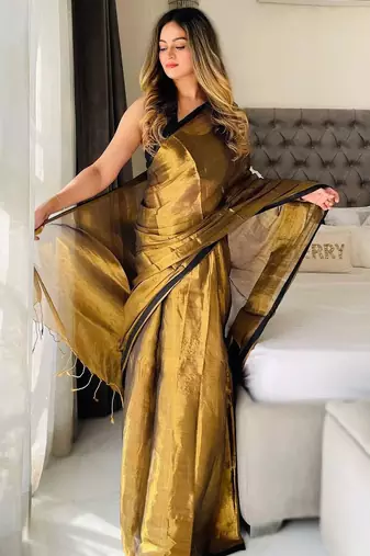 Gold tissue handloom kasavu saree