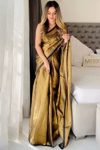 Gold tissue handloom kasavu saree