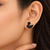 Pave crystal setting, swan silhouette design, stud back closure, women's fashion, black finish