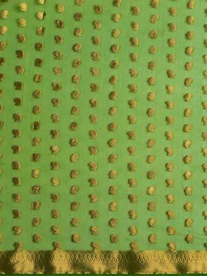 Green green paisley woven design zari organza banarasi saree 4
