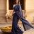 Navy blue  cotton handloom khadi saree