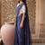 Navy blue  cotton handloom khadi saree