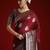 Burgundy ethnic motifs woven design banarasi saree