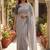Grey  cotton khadi saree with blouse