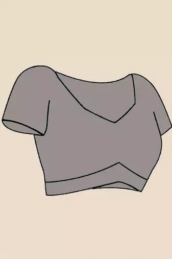 Grey  cotton khadi saree with blouse