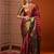 Maroon ethnic motifs woven design organza banarasi saree