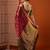 Maroon ethnic motifs woven design organza banarasi saree