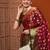 Maroon ethnic motifs woven design organza banarasi saree