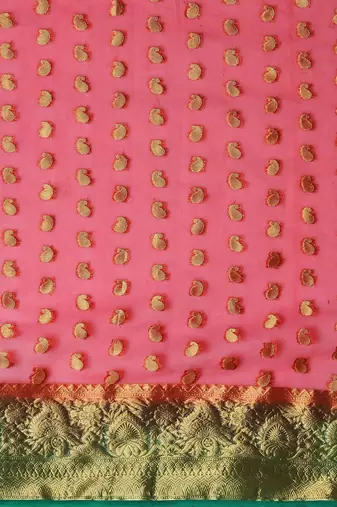 Maroon ethnic motifs woven design organza banarasi saree