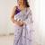 Lavender abstract embroidered satin saree