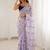 Lavender abstract embroidered satin saree