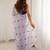 Lavender abstract embroidered satin saree