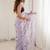 Lavender abstract embroidered satin saree