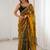 Gold embellished embroidered satin saree