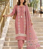 women ethnic motifs embroidered regular kurta with trousers & with dupatta
