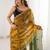 Gold embellished embroidered satin saree