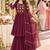 women floral embroidered empire thread work kurta with sharara & with dupatta