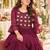 women floral embroidered empire thread work kurta with sharara & with dupatta
