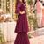 women floral embroidered empire thread work kurta with sharara & with dupatta