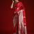 Red ethnic motifs satin banarasi saree with blouse piece