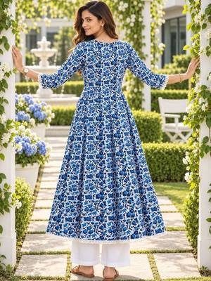 women floral printed kurta & palazzos & dupatta 2